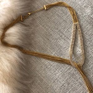 NWOT Lady’s goldstone and crystal necklalace